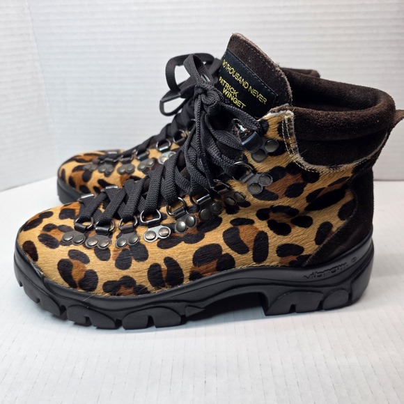 Two Thousand Never Shoes - Two Thousand Never Leopard Hiking Boots Womens 6 Pony Hair Vibram Patrick Winget